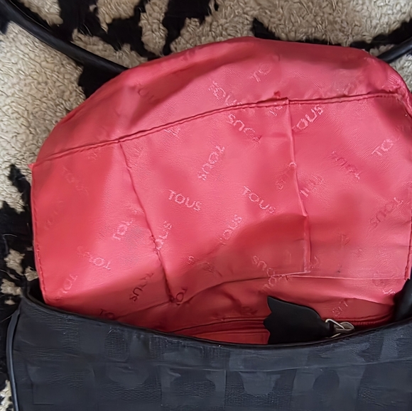 TOUS Vintage Minimalist Canvas Crossbody Bag, Teddy Bear Bag Charm - Picture 5 of 16